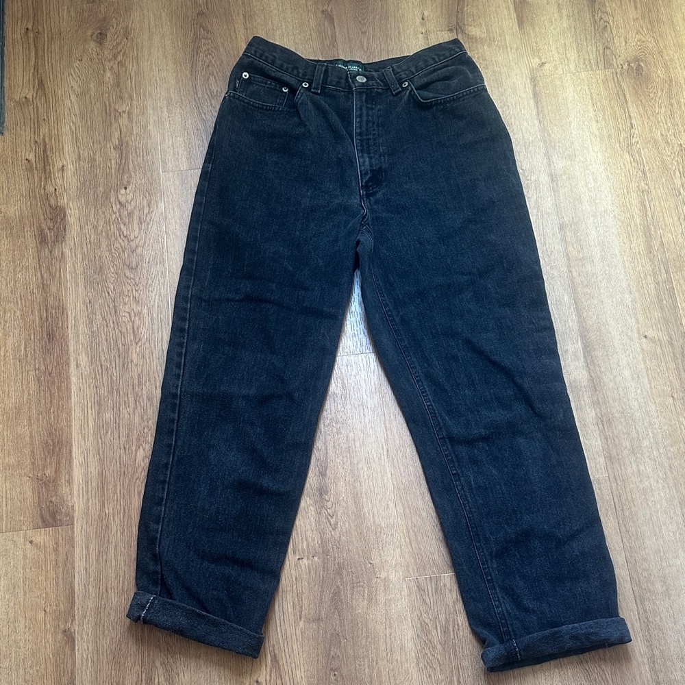 Lauren Ralph Lauren Faded Black Straight Leg Jeans‎ Size 8